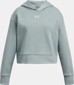 Under Armour Rival Fleece Crop Hoodie silica green/white (Junior)
