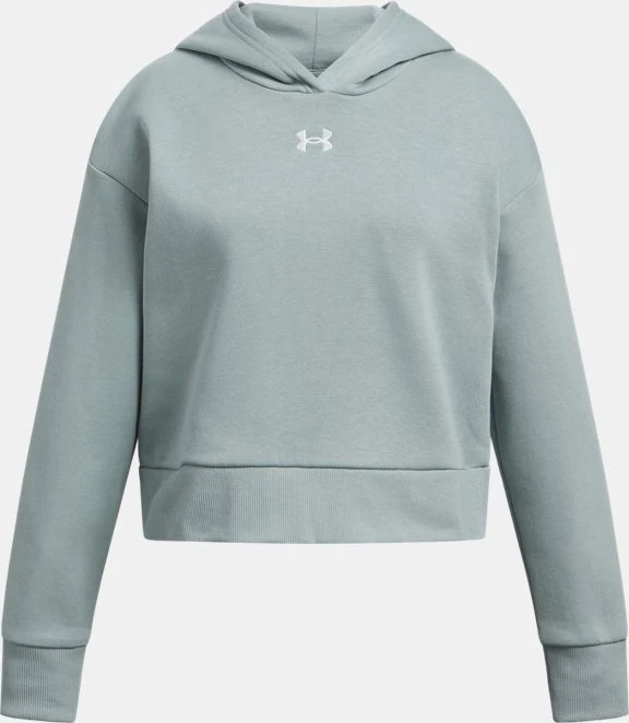 Under Armour Rival Fleece Crop Hoodie silica green/white (Junior)