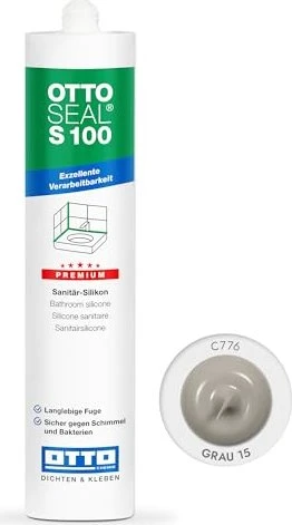 Otto-Chemie Ottoseal S 100 C776 Sanitär-Silikonkleber grau 15, 300ml