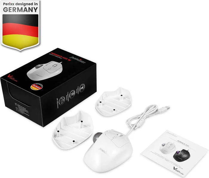 Perixx PERIMICE-520 Ergonomic Trackball Mouse, weiß, USB-A