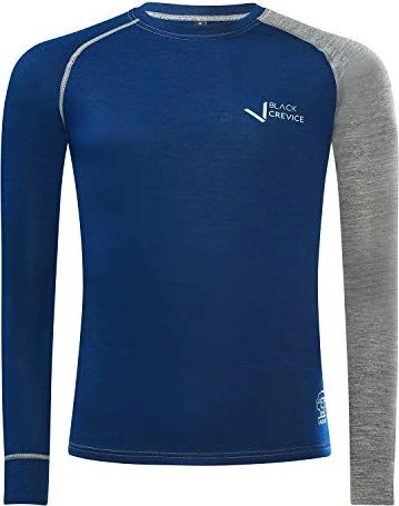 Black Crevice Merino Funktionsshirt langarm steel blue/grey (Herren)