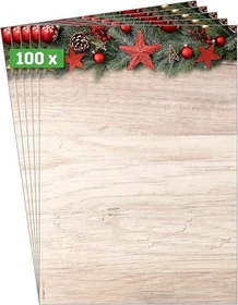 Sigel Weihnachtsmotiv Chalet Style Kunstdruckpapier beige, A4, 90g/m², 100 Blatt