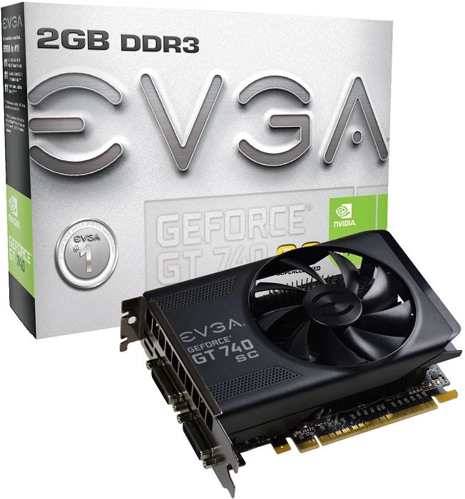 EVGA GeForce GT 740 SuperClocked [Dual-Slot], 2GB DDR3, 2x DVI, Mini HDMI