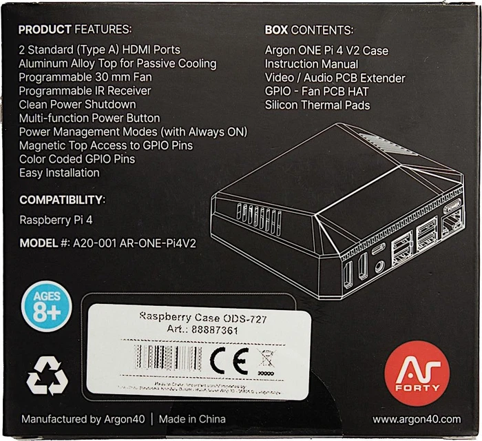 Inter-Tech ODS-727 Case für Raspberry Pi 4, schwarz