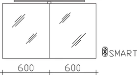 Pelipal SDAES5012-I Serie 25 Spiegelschrank 1200x703x170mm