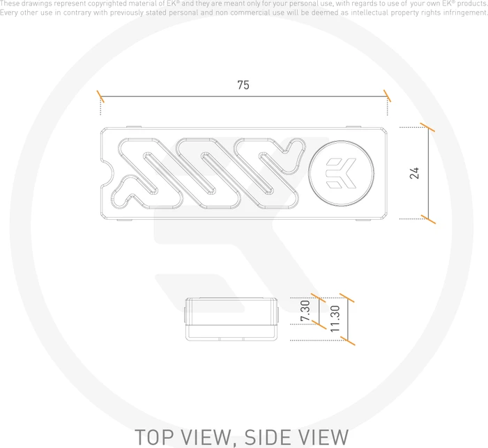 EK Water Blocks Quantum Line EK-Quantum Convection M.2 NVMe, Gold