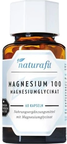 naturafit Magnesium 100 mg Magnesiumglycinat Kapseln, 60 Stück