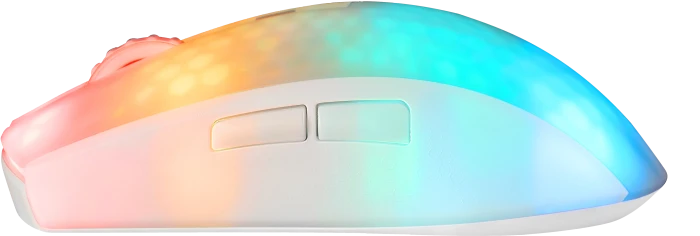 Deltaco WM89 Wireless RGB Lightweight Gaming Mouse weiß/transluzent, USB