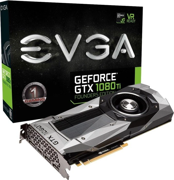 EVGA GeForce GTX 1080 Ti Founders Edition, 11GB GDDR5X, HDMI, 3x DP