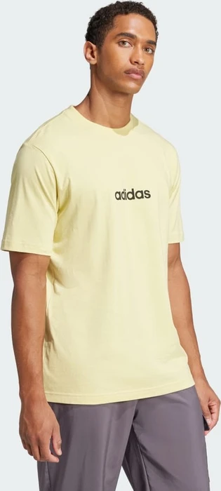 adidas Essentials Linear Single Jersey T-Shirt kurzarm powder yellow/black (Herren)