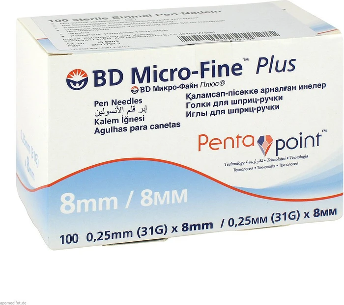 embecta BD Micro-Fine Plus Pentapoint 31G Insulinspritze 0.25mm, 100 Stück