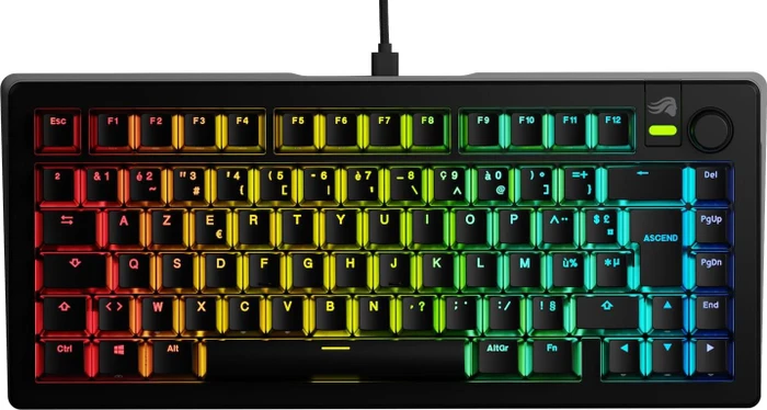 Glorious GMMK 3 75% Pre-built Gaming Keyboard, schwarz, LEDs RGB, Glorious Fox MX, USB, FR