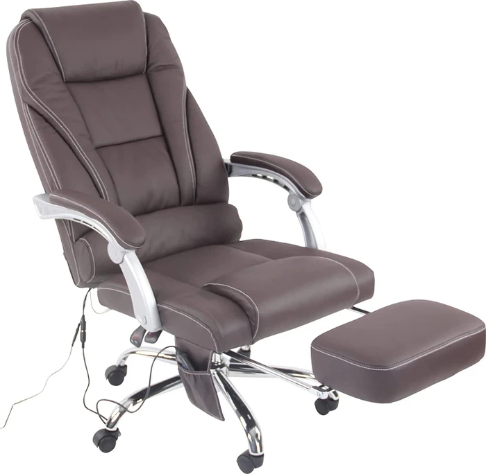 CLP Pacific Leder Bürostuhl mit Massagefunktion, braun