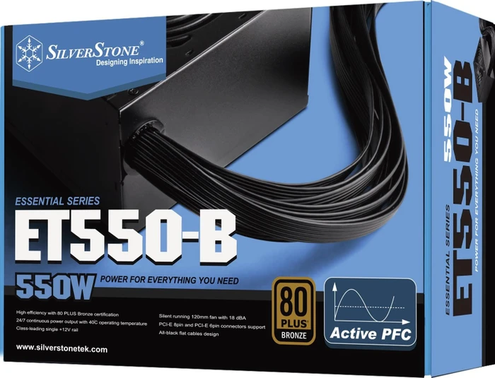 SilverStone Essential Bronze ET550-B 550W, ATX 2.4