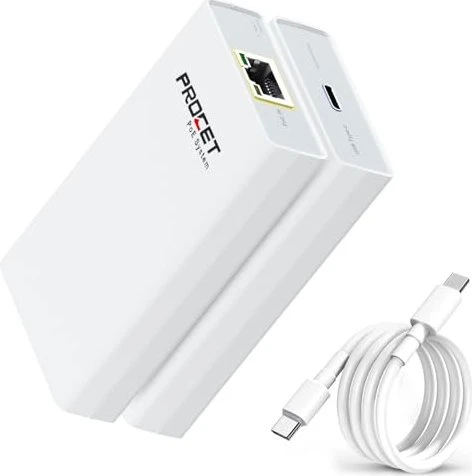 Procet PoE auf USB-C PoE-Adapter, LAN-Adapter, 60W, RJ-45, USB-C 2.0 [Buchse]