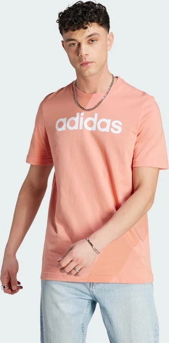 adidas Essentials Single Jersey Linear Embroidered Logo T-Shirt kurzarm wonder clay (Herren)