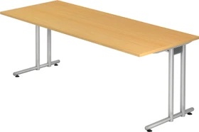 Hammerbacher Ergonomic N-Serie NS20/6 Schreibtisch 200x100cm Buche/silber