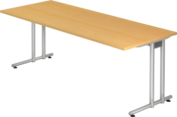 Hammerbacher Ergonomic N-Serie NS20/6 Schreibtisch 200x100cm Buche/silber