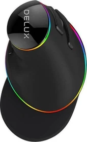 DeLUX M618 Plus RGB Vertical Mouse, rechts schwarz, USB