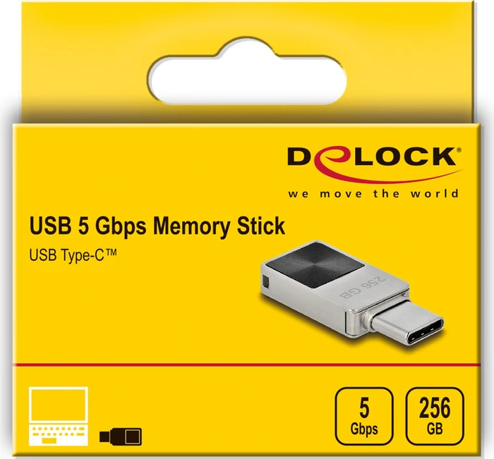 DeLOCK Mini USB-C Stick 256GB, USB-C, USB 3.2 Gen 1×1
