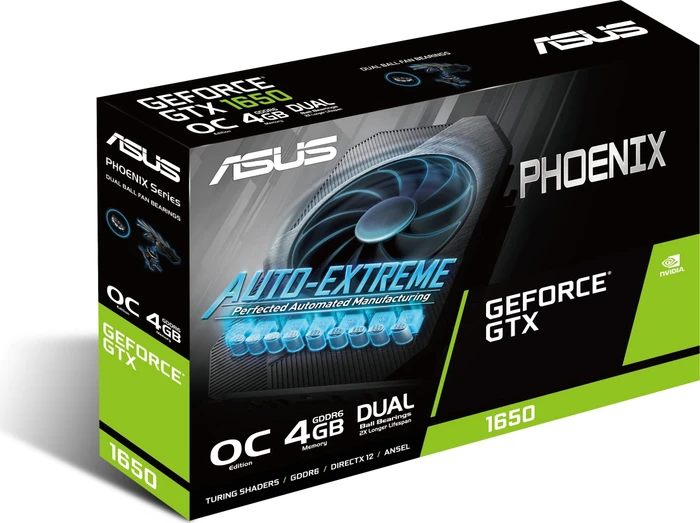 ASUS Phoenix GeForce GTX 1650 OC, PH-GTX1650-O4GD6, 4GB GDDR6, DVI, HDMI, DP