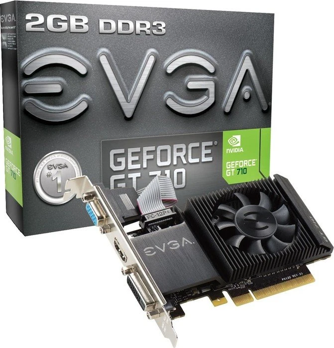 EVGA GeForce GT 710 low profile, 2GB DDR3, VGA, DVI, HDMI