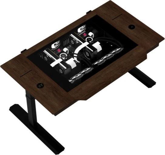 Lian Li DK07 Wood, schwarz/braun, Glasfenster