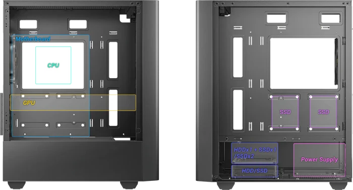 Antec NX500M ARGB, schwarz, Glasfenster
