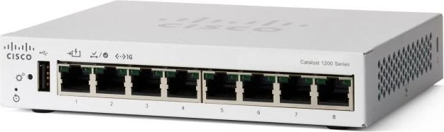 Cisco Catalyst 1200 Desktop Gigabit Managed Switch, 8x RJ-45, PoE PD
