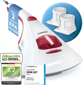CLEANmaxx Vibration Milbensauger weiß/rot