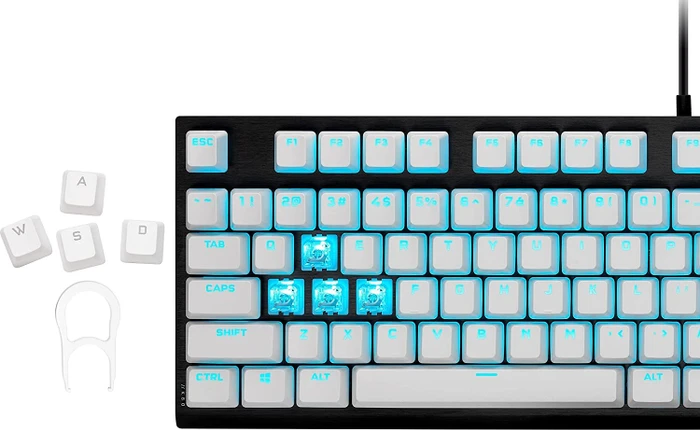 Corsair Pro Keycap Mod Kit, Kunststoff (PBT) Double-Shot, weiß, 105 Tasten, ISO-DE