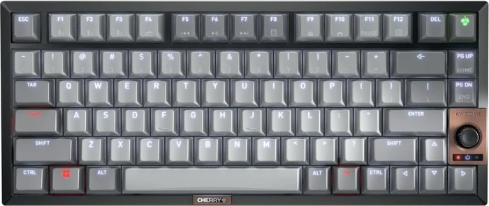 Cherry KW 300 MX, grau/schwarz, hot-swap, MX2A SILENT RED, USB/Bluetooth, US