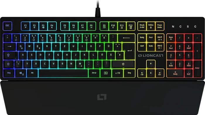 Lioncast LK100 RGB Gaming Tastatur, USB, DE