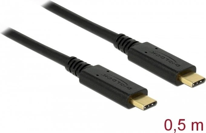 DeLOCK USB-C 3.1 [Stecker] USB-C 3.1 [Stecker] Kabel schwarz, 0.5m