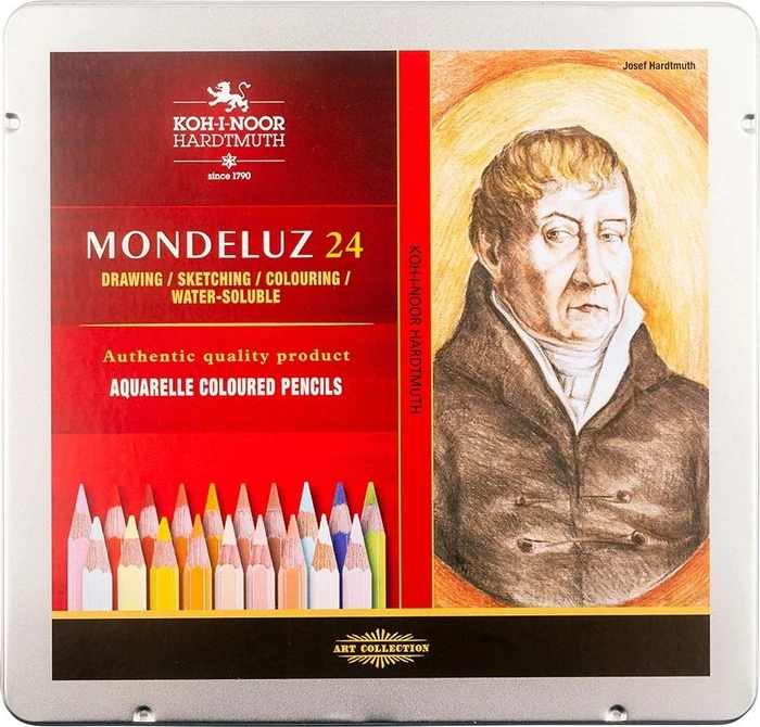 Koh-I-Noor Mondeluz Portrait Aquarellstift sortiert, Metalletui, 24er-Set