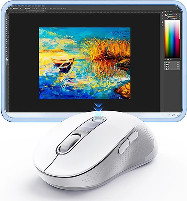 Baseus F02 Ergonomic 2.4G Mode Wireless Mouse, weiß/grau, USB