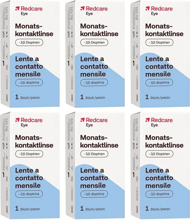 Redcare Monatskontaktlinse, -3.50 Dioptrien, 6 Stück