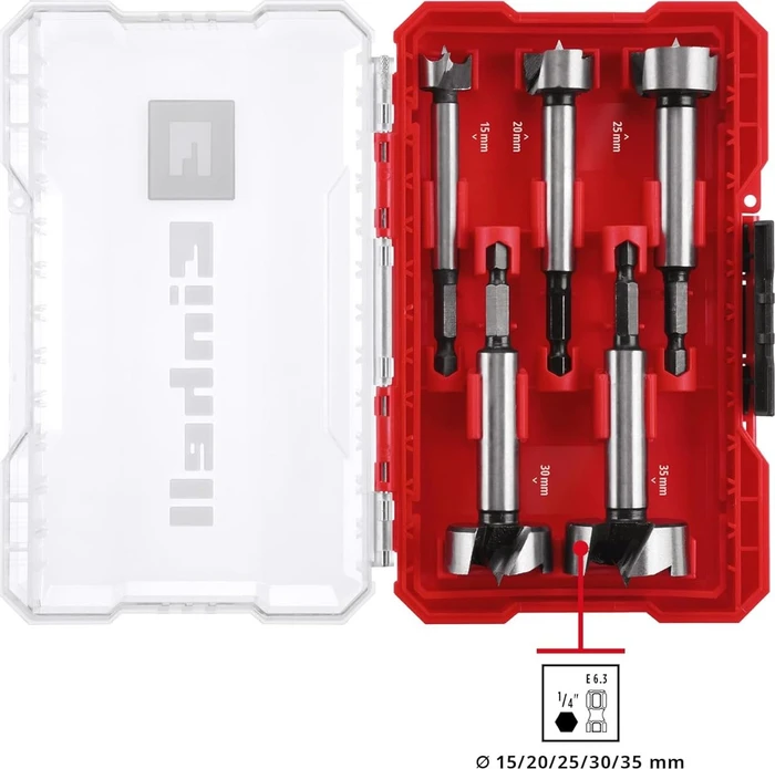 Einhell M-Case Forstnerbohrer-Sortiment inkl. Werkzeugbox, 5-tlg.