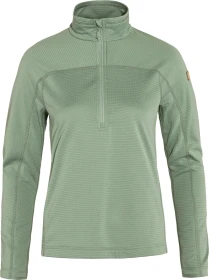 Fjällräven Abisko Lite Fleece Half Zip Funktionsshirt langarm misty green (Damen)