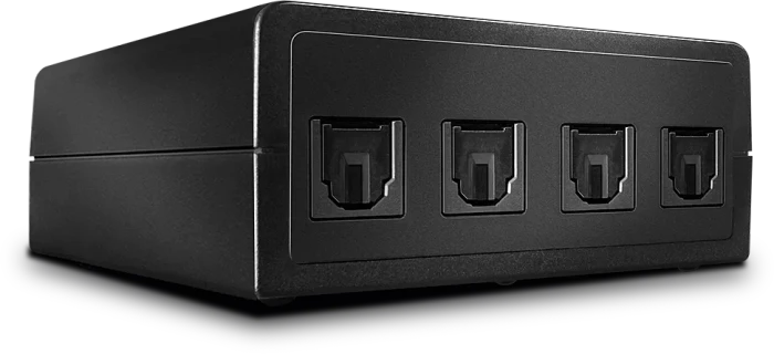 Lindy Automatischer optischer Audio Switch, Toslink S/PDIF Audio Switch, 4-port