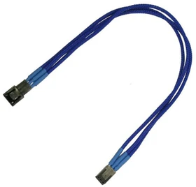 Nanoxia 3-Pin Verlängerung, sleeved, 30cm, blau