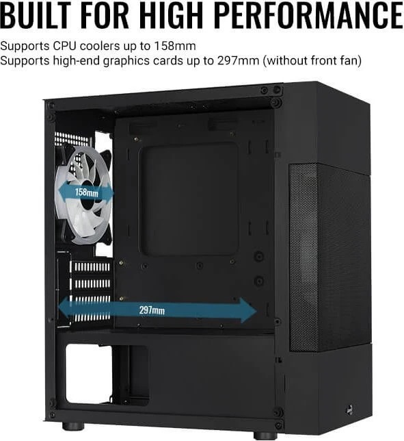 AeroCool Atomic Lite [V1], Lüfter LED Fixed RGB, Glasfenster