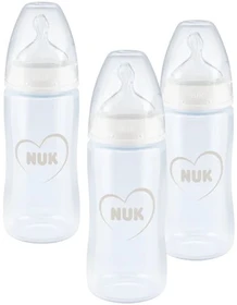 NUK First Choice Plus mit Temperature Control Trinkflaschen-Set, weiß, 3-tlg.