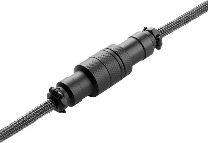 CableMod Pro Coiled Keyboard Cable USB Micro-B auf USB-A, Tastaturkabel (Spiral-Textilkabel), 1.5m, Carbon Grey