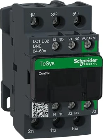 Schneider Electric Leistungsschütz LC1D 3p, +1S+1Ö, 15 kW, 32 A, 400 V AC3, Spule 24-60 V AC/DC
