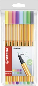 STABILO point 88 pastell sortiert, 8er-Set, Kunststoffetui