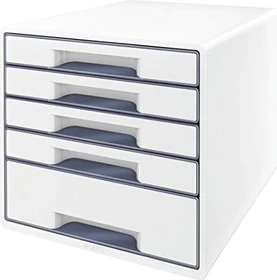 Leitz Wow Cube Schubladenbox, 5 Schubladen, weiß