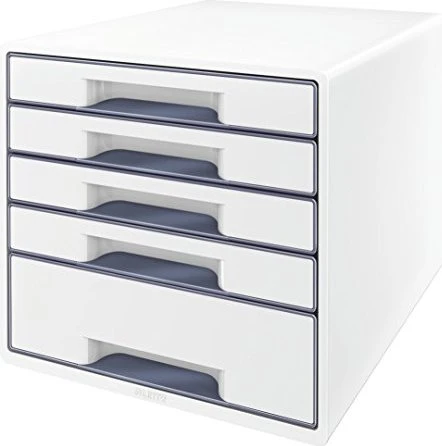 Leitz Wow Cube Schubladenbox, 5 Schubladen, weiß