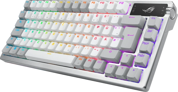 ASUS ROG Azoth White Wireless Gaming Keyboard, PBT, hot-swap, ROG NX SNOW, USB/Bluetooth, DE