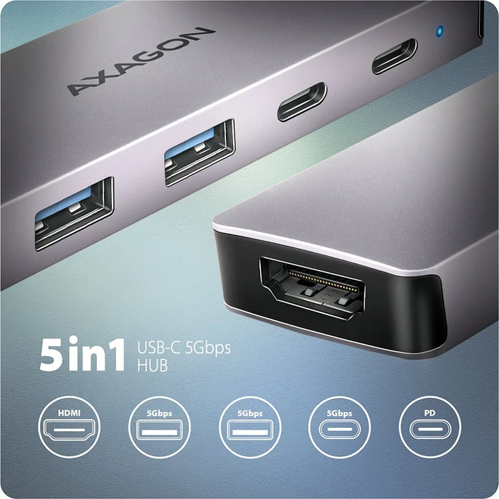 Axagon 5in1 Hub, USB-C 3.0 [Stecker]